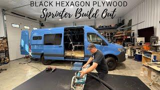 Hexagon Pattern Sprinter Van Build. Rugged Walls Are Going Up. BUILD SERIES