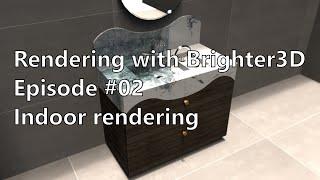 Rendering with Brighter3D and SketchUp Episode 2 (indoor, artificial lighting, PBR textures)