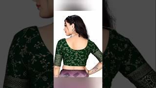 new beautiful green blouse back neck designs #trendyfashion #foryou