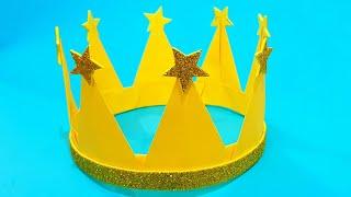 DIY: How to Make Paper Crown  | Origami Crown (tiara)_ Tutorial Easy steps | paper craft for kids