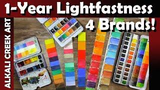 1-YEAR Lightfast Testing - 4 BRANDS + Painting!  Etchr, Daniel Smith, Paul Rubens, Schpirrer-Farben.