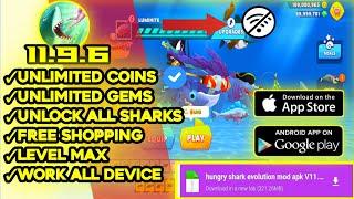 Hungry Shark evolution Mod apk V.11.9.6 Latest version 2024 || Unlimited coins & gems