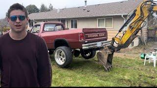 DROPPING MY 1 GEN CUMMINS WITH AN EXCAVATOR!