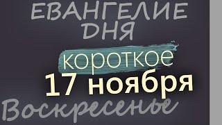 17 ноября, Воскресенье. Евангелие дня 2024 короткое!