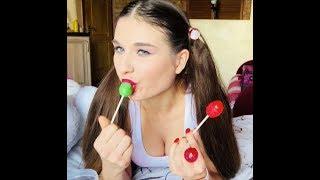 АСМР, Раскрытие и Сосание конфеток Hello Kitty и Blow POP/ ASMR, opening and sucking 