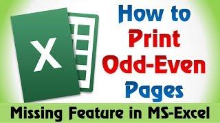 How to Print Odd Or Even Pages In Excel 2007, 2010, 2013 & 2016