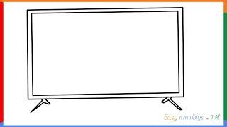 How to draw a Tv step by step for beginners