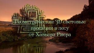 Геометрические 3D световые проекции в лесу Хавьера Риера