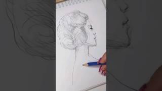ASMR pencil expressive portrait of a girl