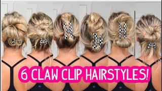 6 EASY CLAW CLIP HAIRSTYLES FOR FINE HAIR & THICK HAIR - Short, Medium, and Long Hairstyles