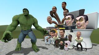 HULK VS TEAM SKIBIDI TOILET in Garry's Mod!