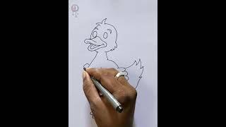 CUTE YELLOW DUCK /easy drawing /step by step /DK drawing for kids