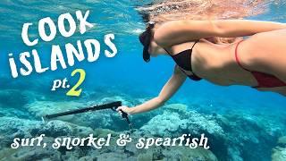 Surf, Spearfish & Snorkel  Playing real life mermaid in the Cook Islands!