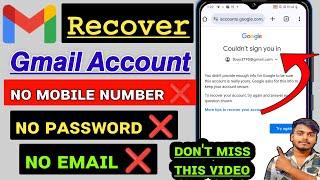 How to Recover Gmail Account without Phone Number and Recovery Email 2024 | Google Account Recovery