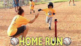 ️HOME RUN AT FIRST TEE BALL BASEBALL GAME!