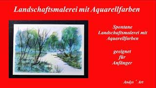 Landschaftsmalerei mit Aquarellfarben , Loose Watercolor painting