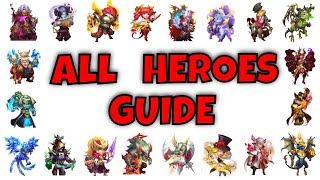 Castle Clash Heroes Guide NEW All Heroes