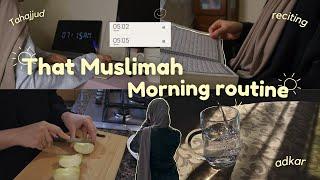 THAT MUSLIM GIRL 5:00 AM MORNING ROUTINE️ㅣTahajjud, simple, productive & realistic.