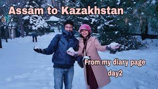 Assam to Kazakhstan || winter trip || Day 2 || -15 degree temperature ত কি কৰিছিলোঁ