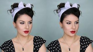 Peinado PinUp con Bufanda | Retro Pinup Hair Tutorial with Scarf Updo | Nena Moreno