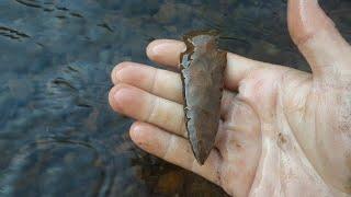 creek hunting and field walking for arrowheads