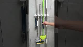 No-Drill Wall-Mounted Mop Holder | Convenient and Space-Saving Storage Solution