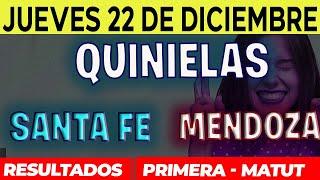 Quinielas Primera y matutina de Santa Fé y Mendoza, Jueves 22 de Diciembre