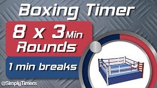 8 Round Boxing Match / Training Timer - 8 x 3min with 1 min Breaks