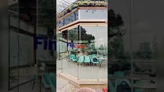 Fz10 frameless folding glass door balcony glazing system glass curtain panoramic partition case-21