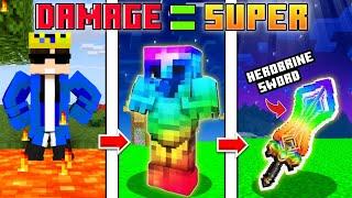 Minecraft But, If I Take Damage I Get Super Items!