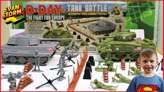 Plastic Army Men D Day Fight For Europe Pretend Play with Evan and Dad