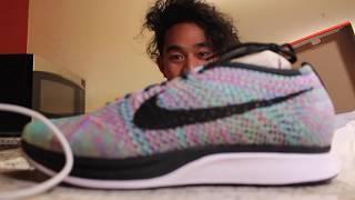 JayRayDntPlay: Unboxing/Wearing Nike Flyknit Racer MultiColor