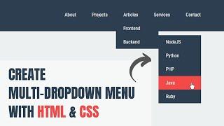 Create Multi Level Dropdown Navigation Menu with HTML & CSS