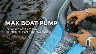 Max Boat Pump - 12kPa Cordless Air Pump for Inflatable Boat & Kayak & Packcraft | Flextail | Outdoor