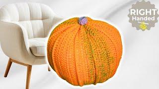 EASY Giant Crochet Pumpkin Floor Pouf - Perfect for DIY Fall Decor!