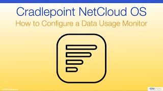 Cradlepoint NetCloud OS - How to Configure a Data Usage Monitor