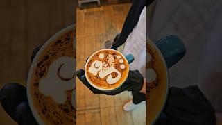 Latte art sea horse