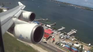 KLM Boeing 747-400 "Rocket" Takeoff St Maarten Princess Juliana Airport