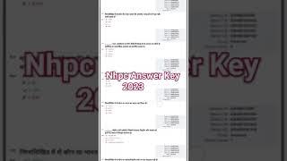 NHPC Answer key 2023