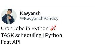 Cron Jobs in Python | Schedule Jobs in Python | FastAPI