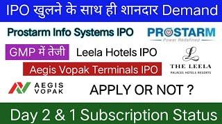 Prostarm Info Systems IPO | Leela Hotels IPO | Aegis Vopak Terminals IPO | In which one should I ...