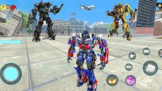 Optimus Prime Blue Truck Jet Bike Transformation Robot in 2090 - Android Gameplay