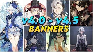 Version 4.0 to 4.5 Banners Roadmap | EVERY FONTAINE CHARACTER Release Timeline - Genshin Impact