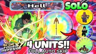 Solo Hell Raid w/ 6 Star Boulder Li (5th Gate) / Rock Lee | 4 Units | Roblox All Star Tower Defense