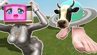 TV WOMAN VS SATURNO SATURNITA IN CITY 4 | Garry's Mod