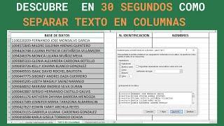  Como SEPARAR TEXTO EN COLUMNAS con EXCEL