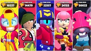 ALL TIME HIGH TROPHIES OF ALL BRAWLERS | BRAWL STARS