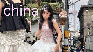 CHINA vlog  | cute spots in shanghai + chengdu, giant pandas, yuyuan garden, shopping, the bund