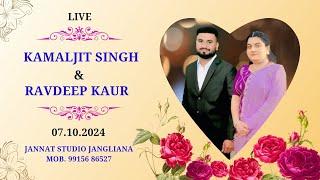  LIVE WEDDING CEREMONY { KAMALJIT SINGH & RAVDEEP KAUR } JANNAT STUDIO JANGLIANA MOB. 99156 86527