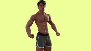 Male Muscle Growth Transformation Animation